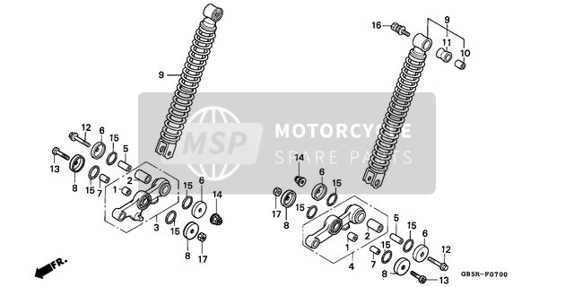 51331GK4970, Collar, Fr. Arm Pivot, Honda, 3